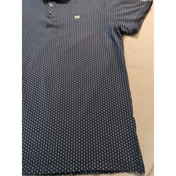 Guess Men's Short Sleeve Polo Shirt Geometric pattern Blue Large - Picture 3 of 9